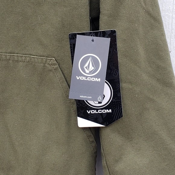 Volcom Mens Sz S garage jacket, Sit down collar, Full-length zip, Green NEW - Picture 3 of 6